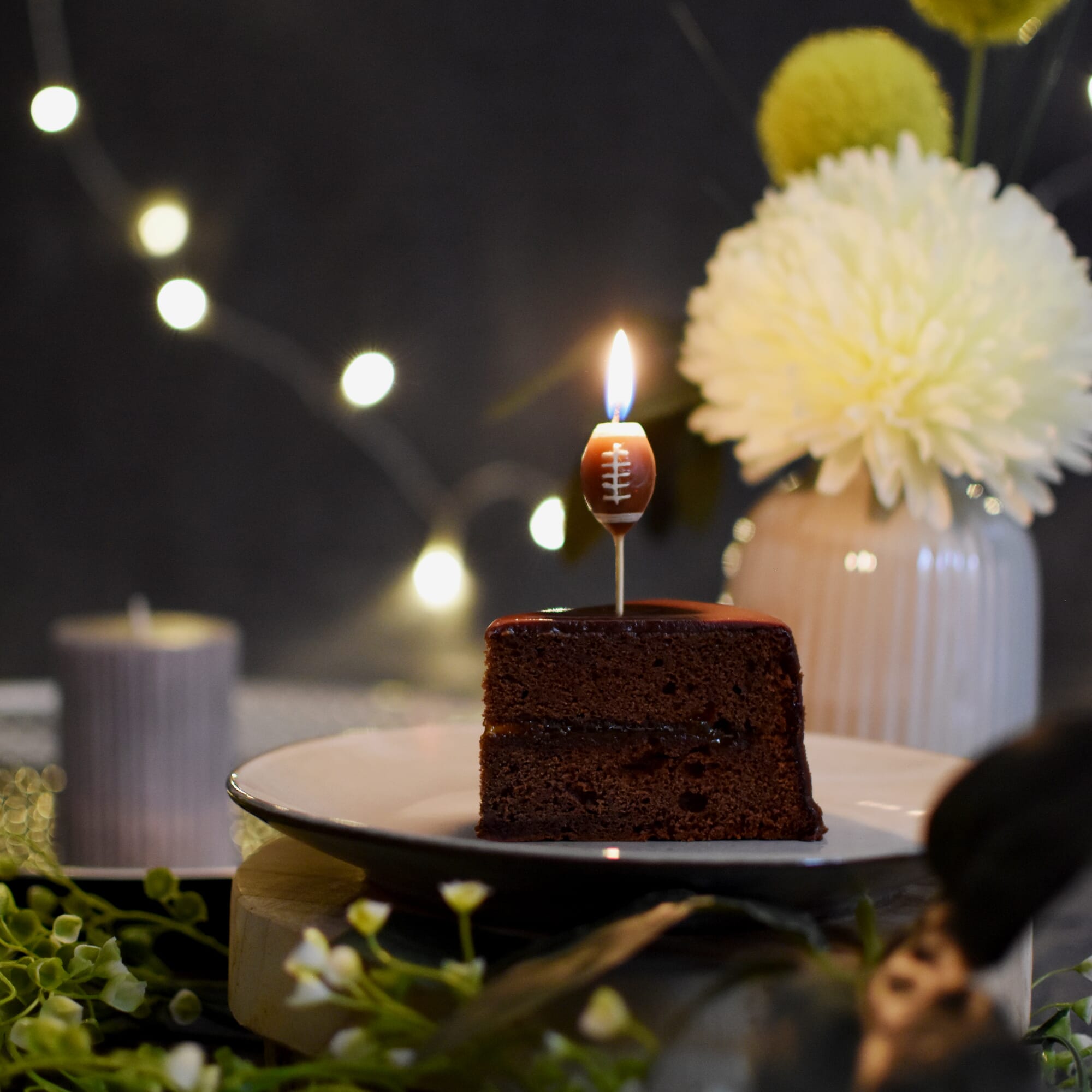 Football Kerze für Geburtstagskuchen
