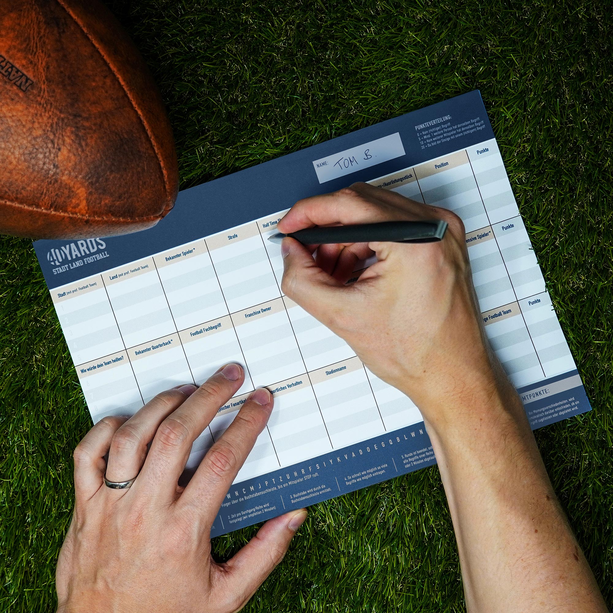 Stadt Land Fluss Football Gesellschaftsspiel