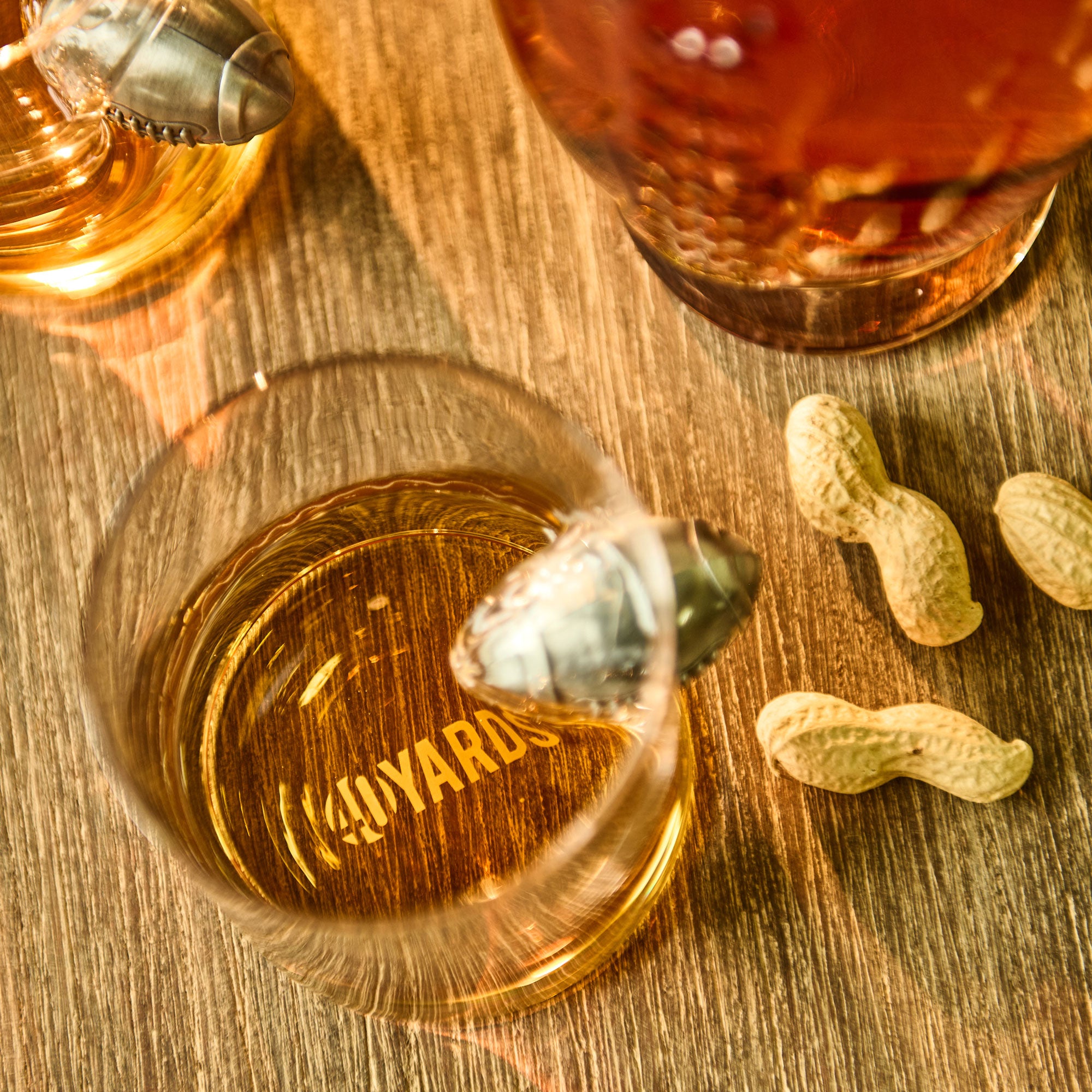 Football Whisky Glas mit Metall Football