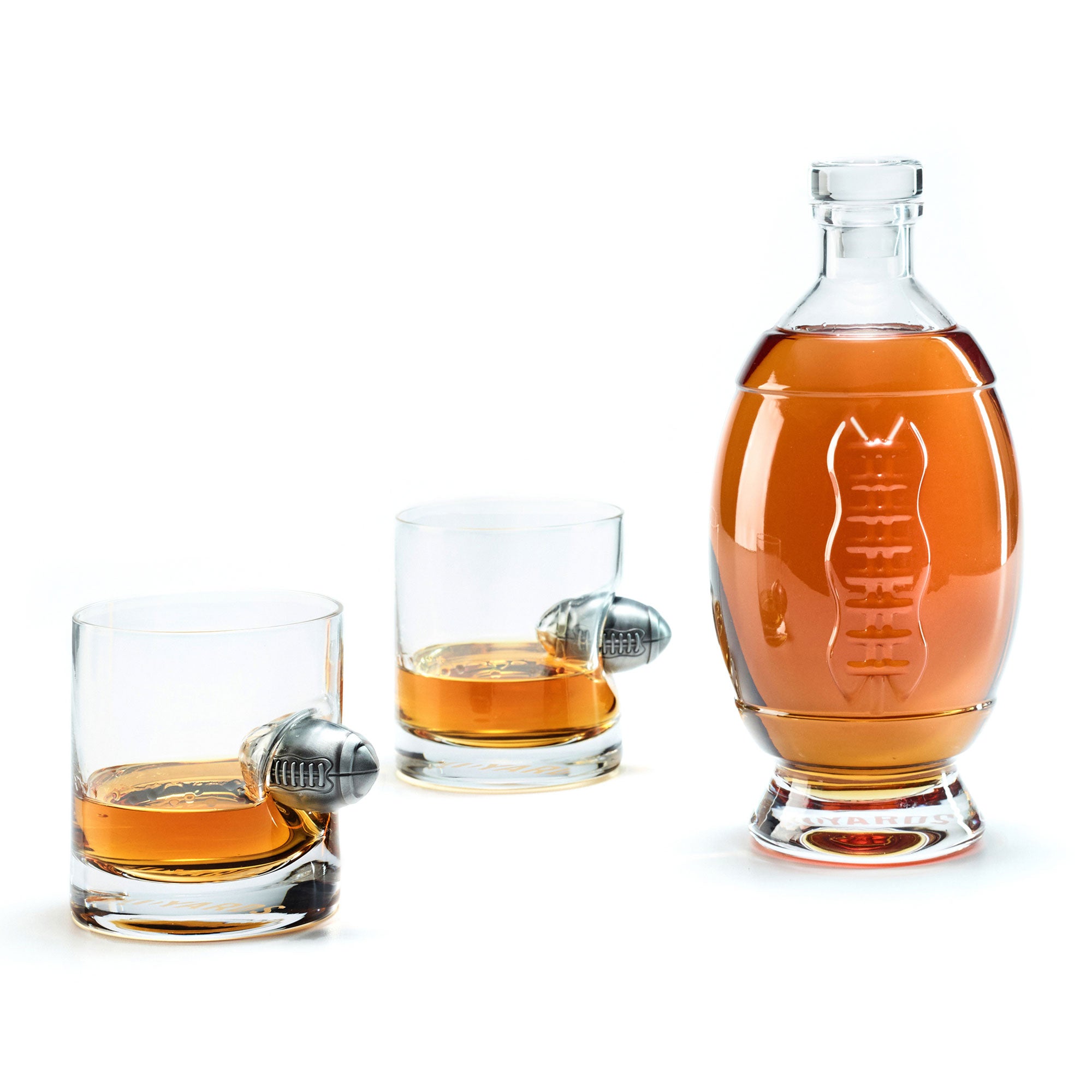 40YARDS American Football Whisky Set inkl. 2 Gläser & Dekanter