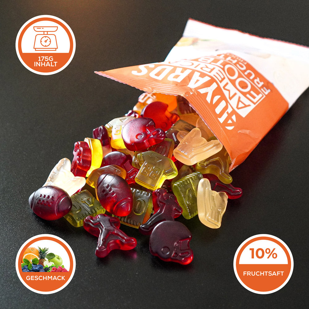 American Football Fruchtgummi Fruchtgeschmack