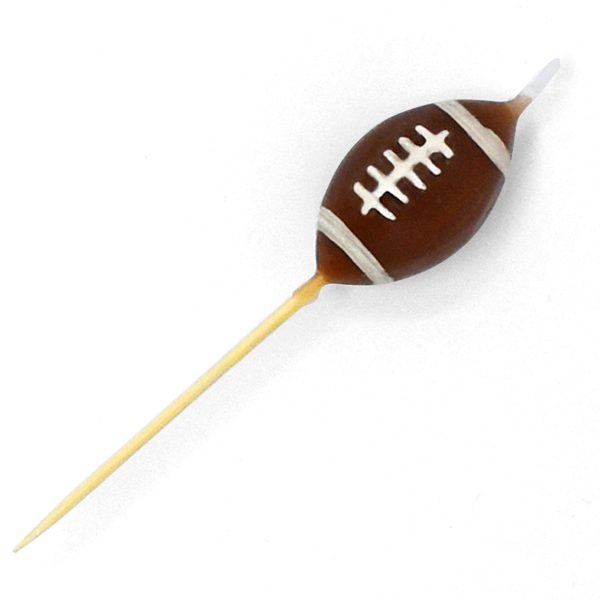 American Football Kerze mit Bambus Zahnstocher