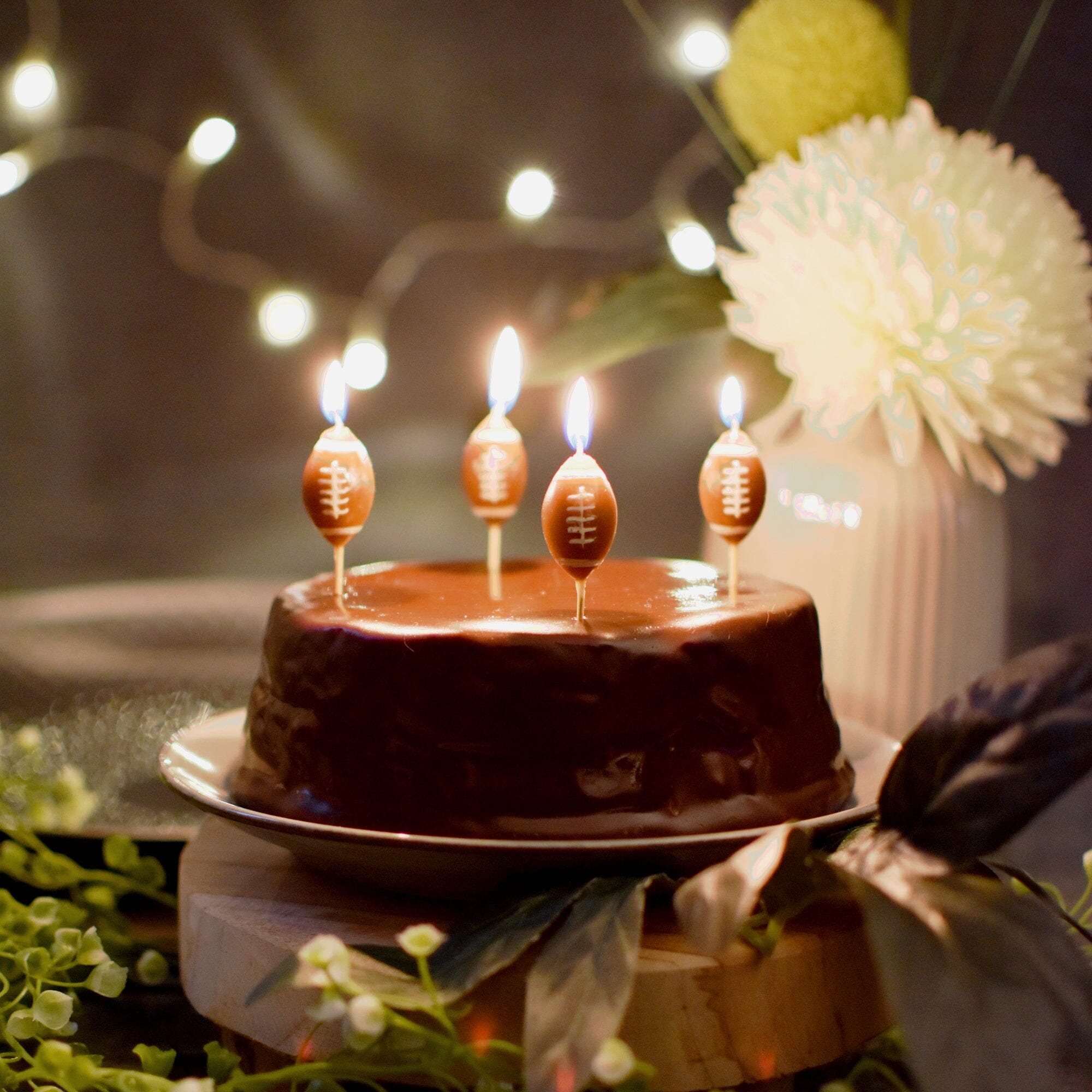 American Football Geburtstagskerzen Torte