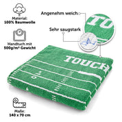 Weiches Football Handtuch im Spielfeld Look
