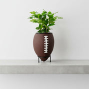 American Football Blumentopf aus braunem PU Leder