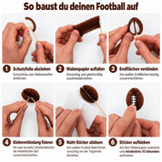 Aufbauanleitung Wabenpapier Football Spieße