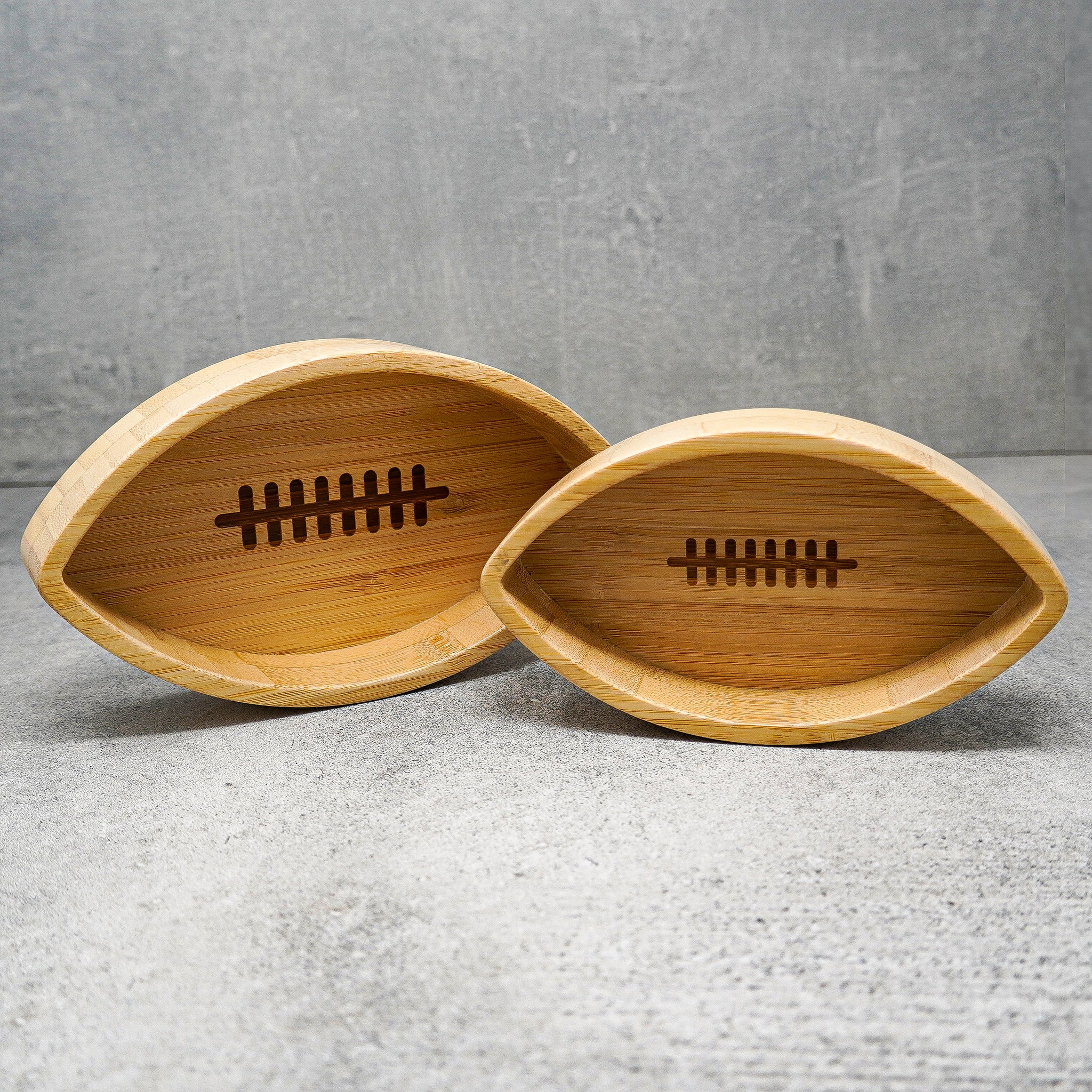 American Football Bambusteller XXL Mit 2 Dipschalen