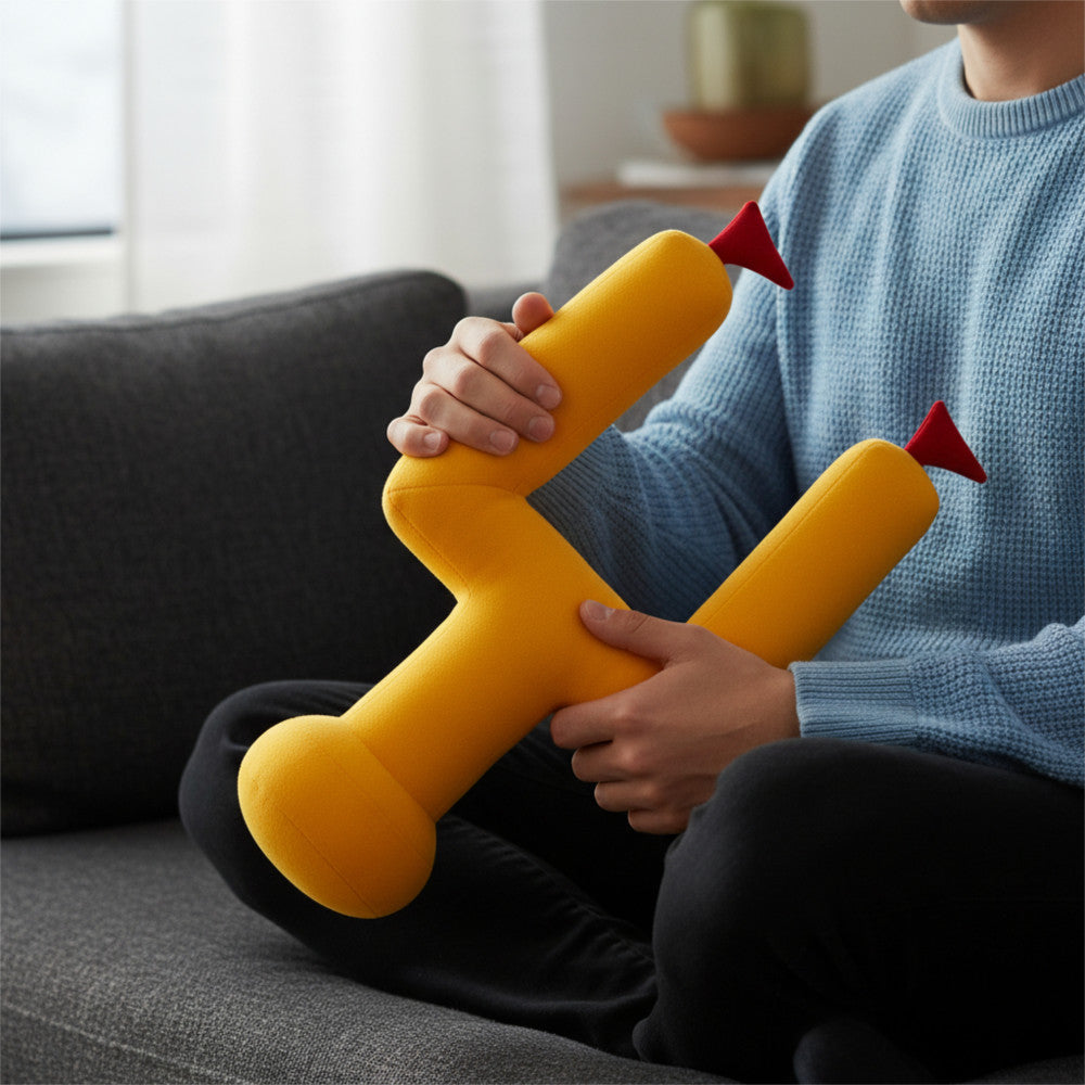 Gelbes American Football Kissen Tor