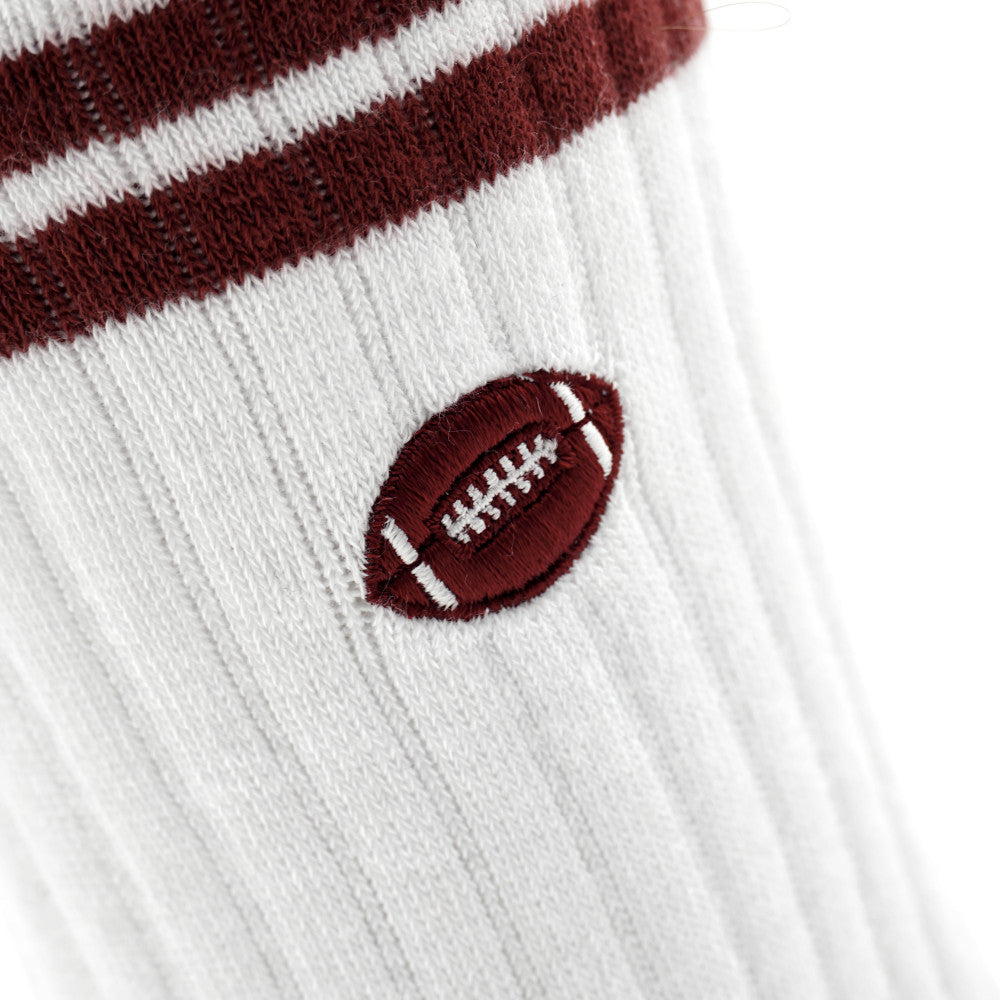 Weiße Football Crew Socken Stick Ball