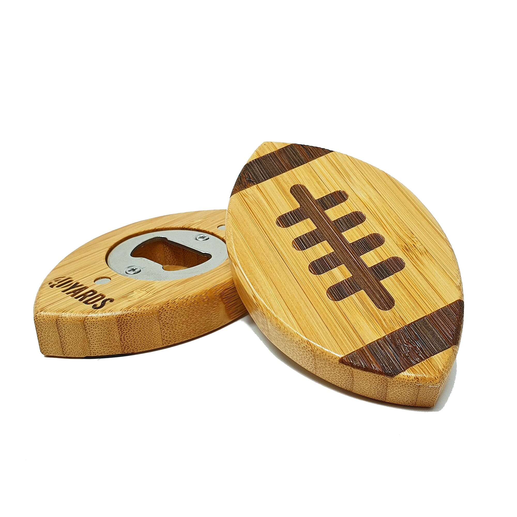 40YARDS American Football Flaschenöffner aus Bambus