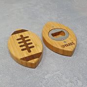 American Football Flaschenöffner aus Bambus Holz