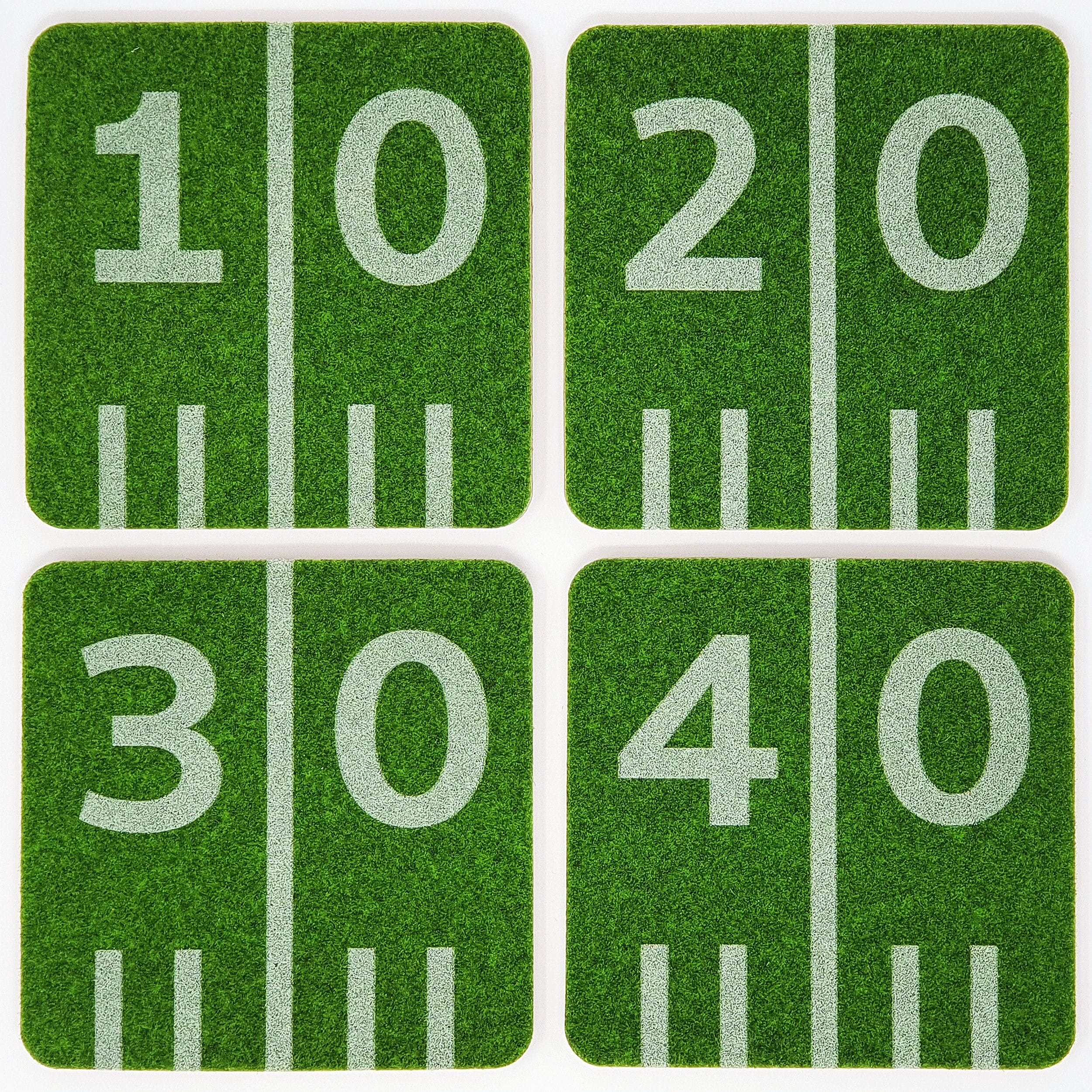 American Football Untersetzer 40, 30, 20, 10