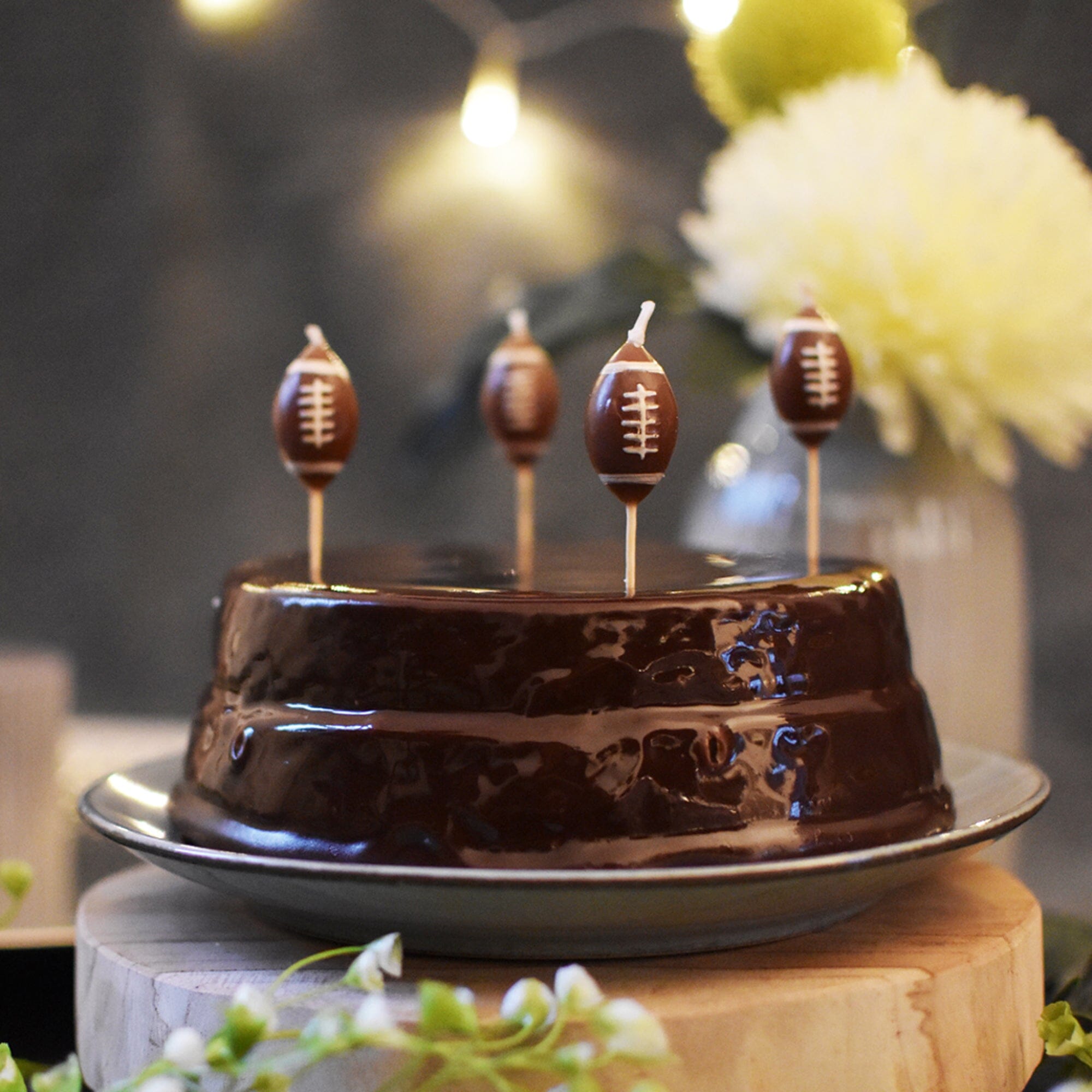 40YARDS American Football Kerzen (6 Stück) - Geburtstagskuchen Deko 40YARDS American Football Kerzen (6 Stück) - Geburtstagskuchen Deko