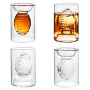 40YARDS Vasos de chupito de fútbol americano (4 piezas)