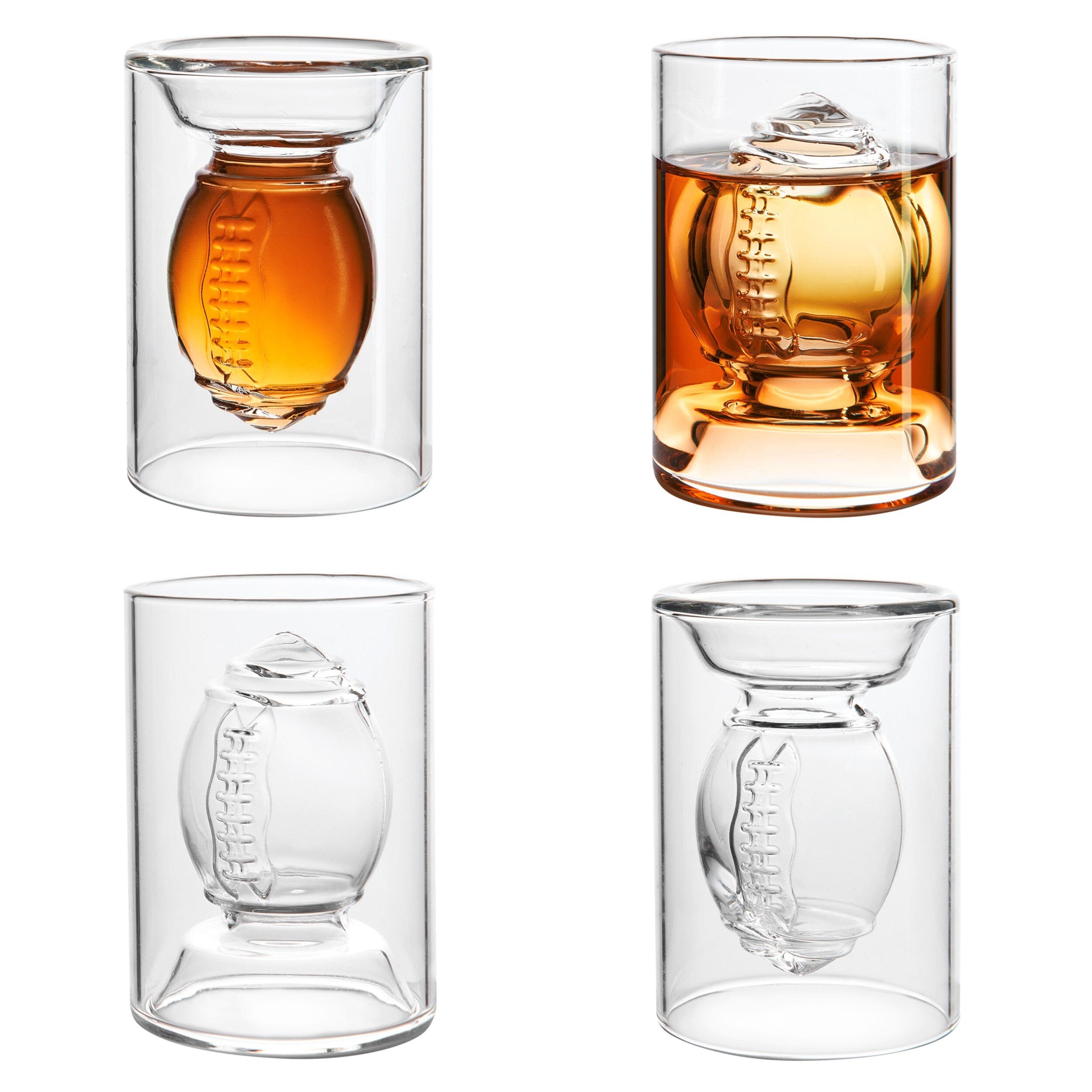 40YARDS Vasos de chupito de fútbol americano (4 piezas)