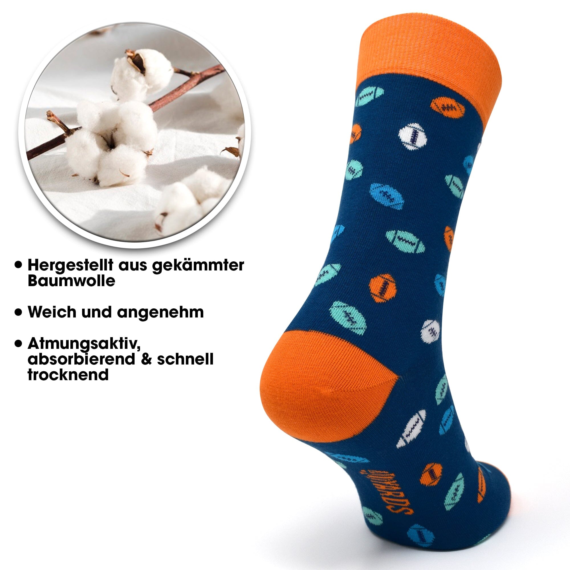 Football Socken aus Baumwolle