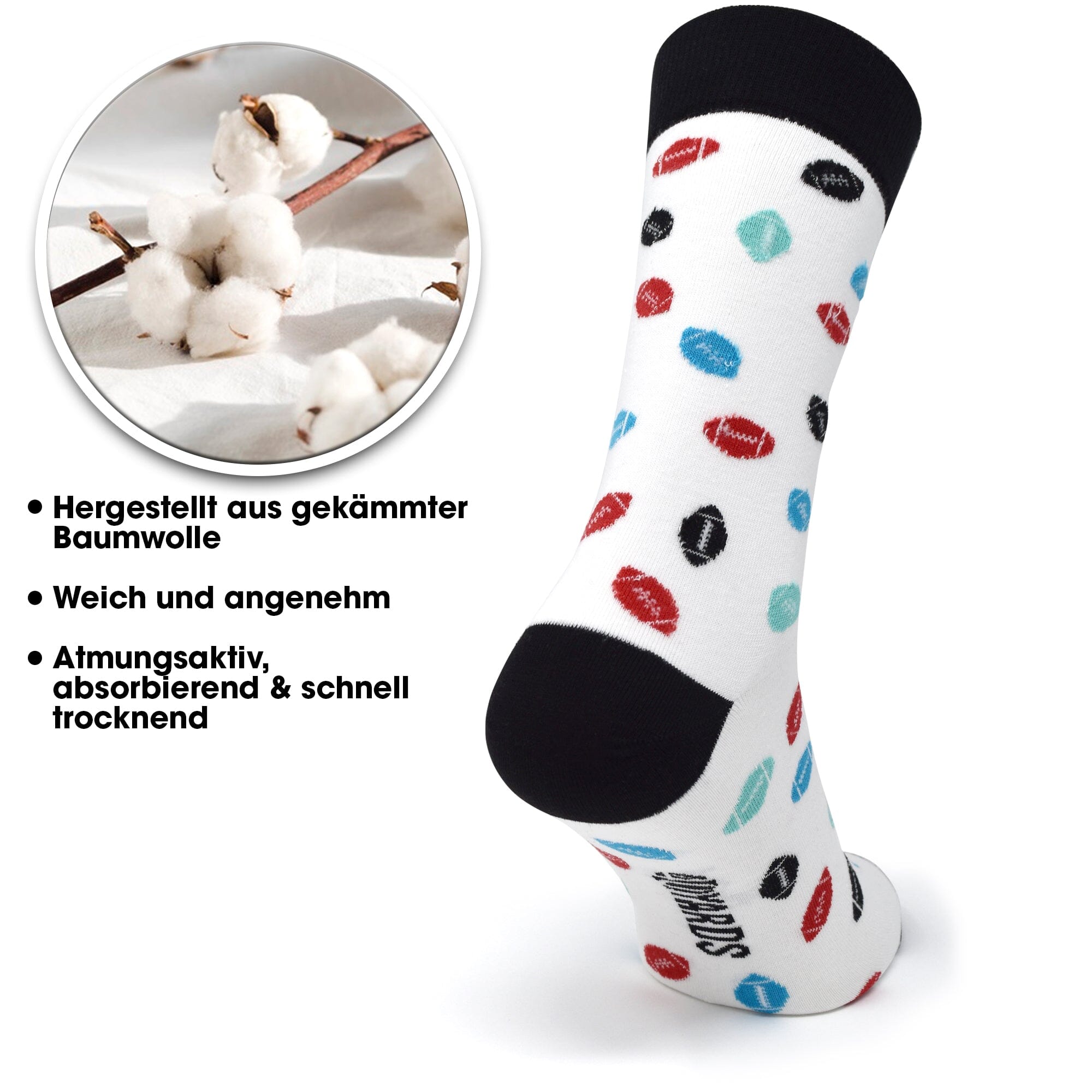 Bequeme Football Socken aus Baumwolle