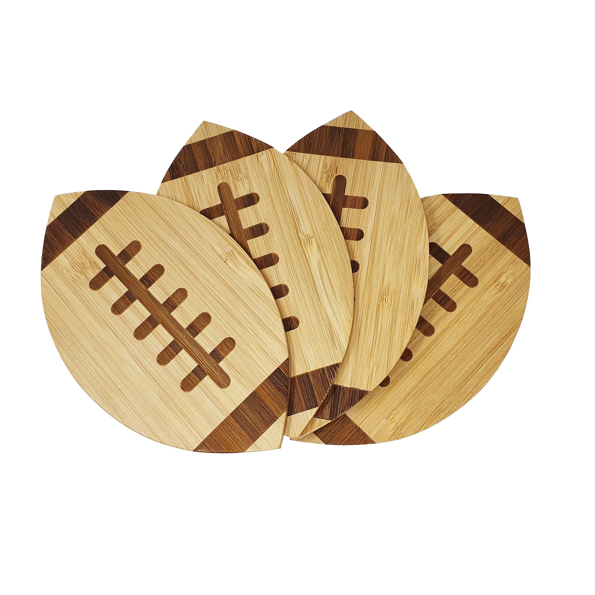 40YARDS American Football Untersetzer, Bierdeckel aus Bambus (4 Stück)