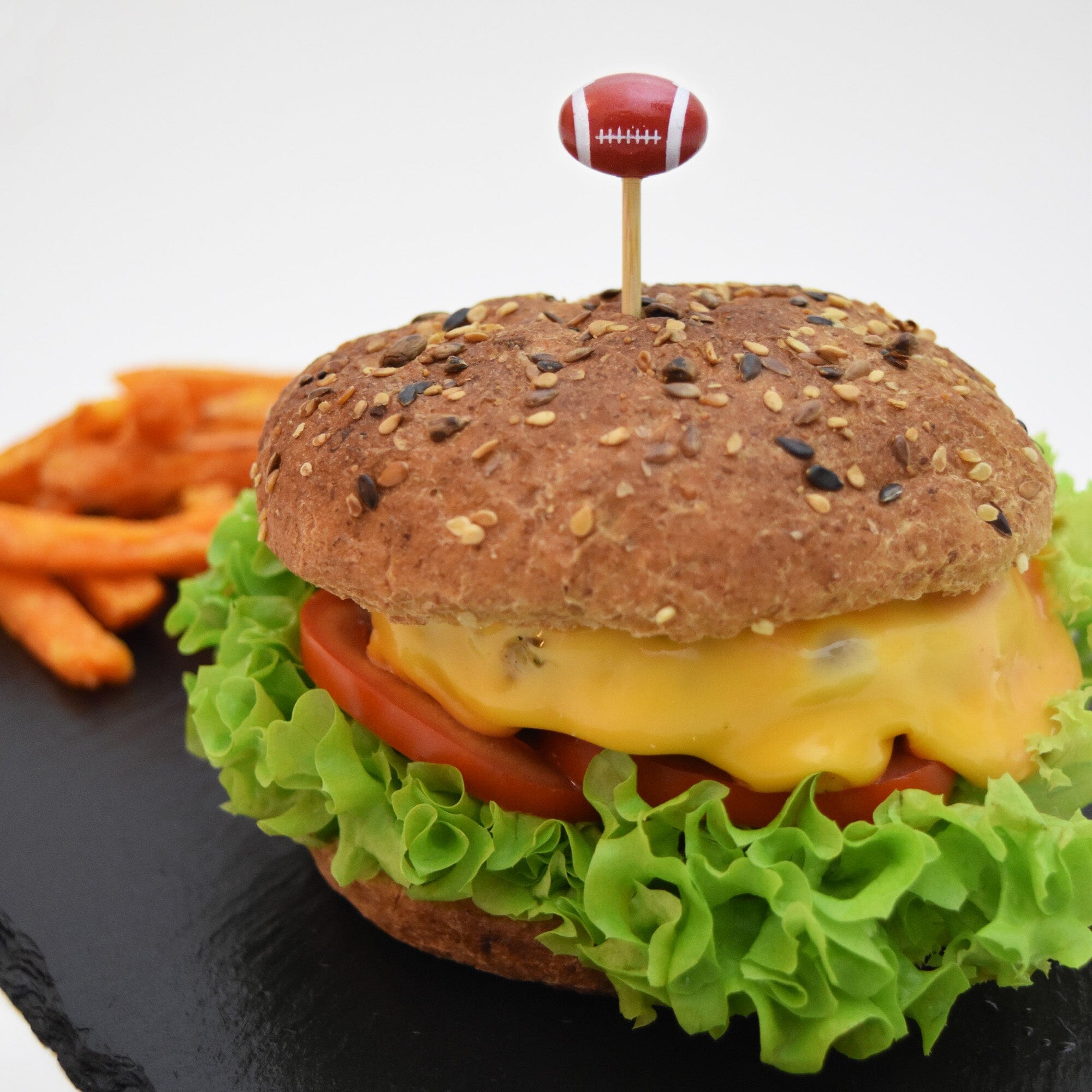 American Football Burger Spieße aus Bambus